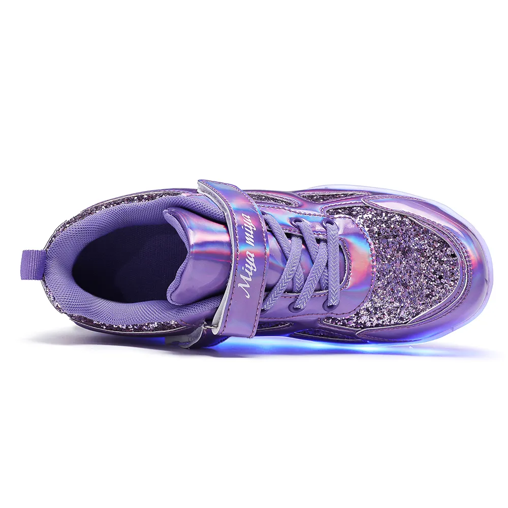 LED Light-Up Roller Skates • Glitter Sneakers With Wheels - view 3