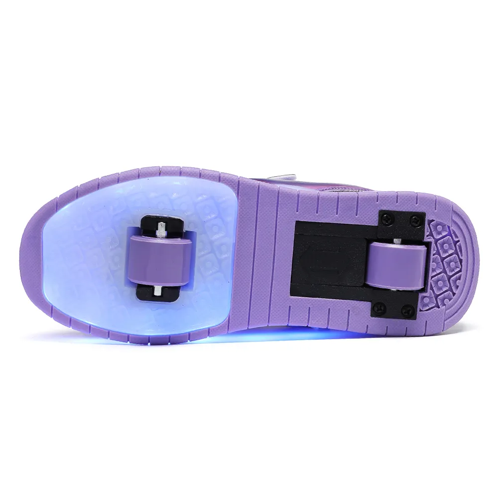 LED Light-Up Roller Skates • Glitter Sneakers With Wheels - view 4